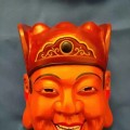 祁门傩舞面具木雕《财神》  谢润华作品