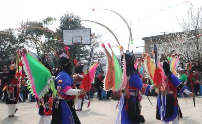  贵州安顺春节期间的平坝区蛤蟆口地戏文化传承与展演